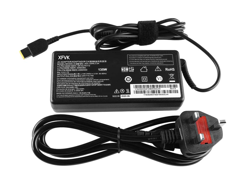 135W XFVK Laptop Charger Replacement for 5-27IMB05 F0FA With Power Cord (image for) 135W XFVK Laptop Charger Replacement for 5-27IMB05 F0FA With Power Cord