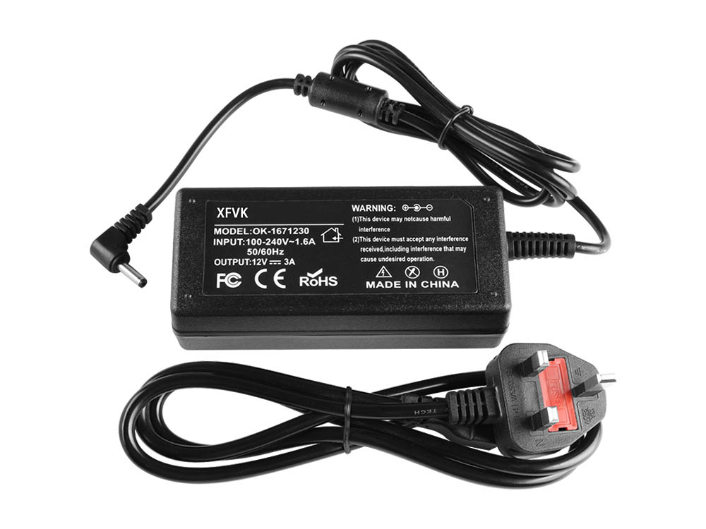36W XFVK Laptop Charger Replacement for 613458-001 With Power Cord (image for) 36W XFVK Laptop Charger Replacement for 613458-001 With Power Cord